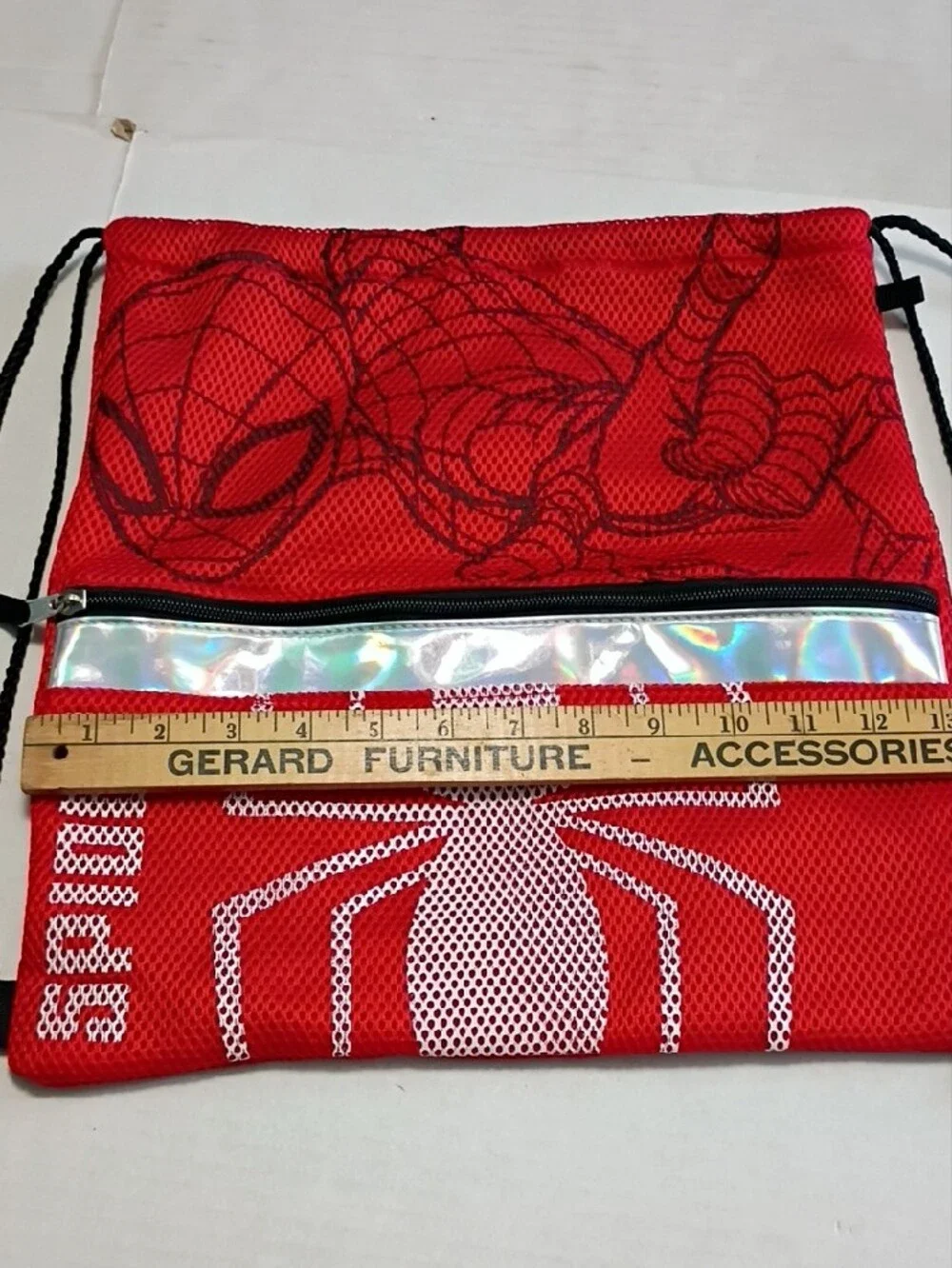Marvel Red Spider-Man Drawstring Backpack with Holographic Trim